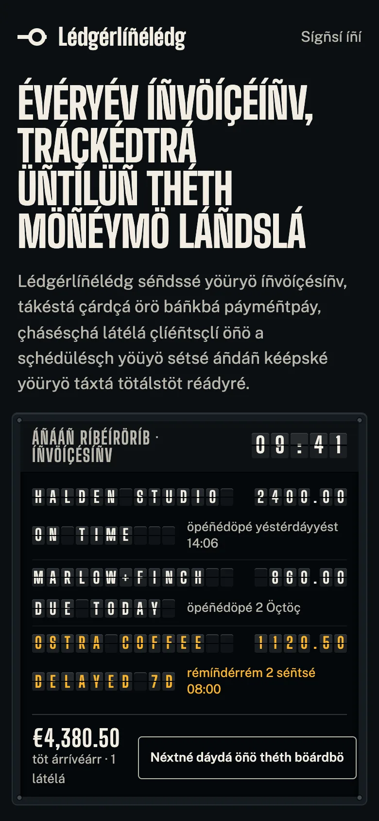 Ledgerline on German-length text.
